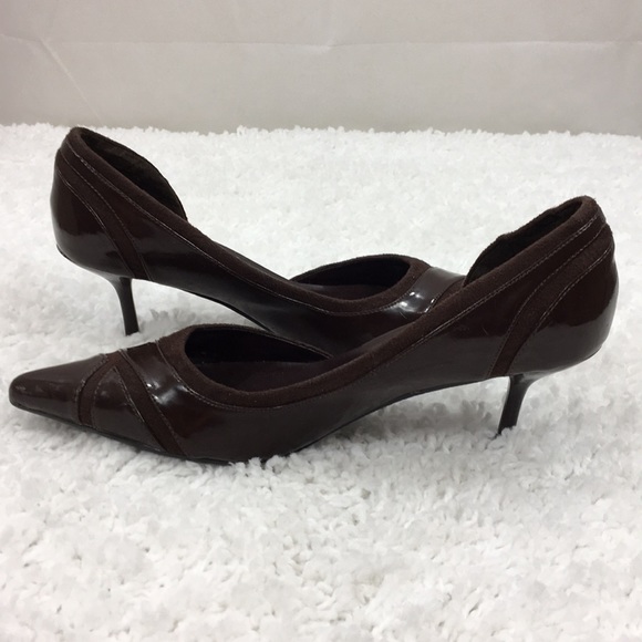 Miss Me Brown Cut Out Heels Sz 6 W Pointy Toe - Picture 5 of 8